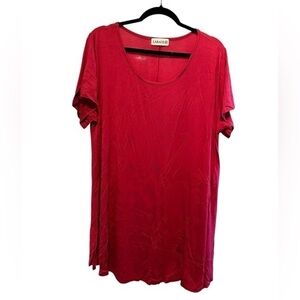NWOT Larace Plus Size Maroon Short Sleeve Scoop Neck Tunic Top Blouse - Size 3XL
